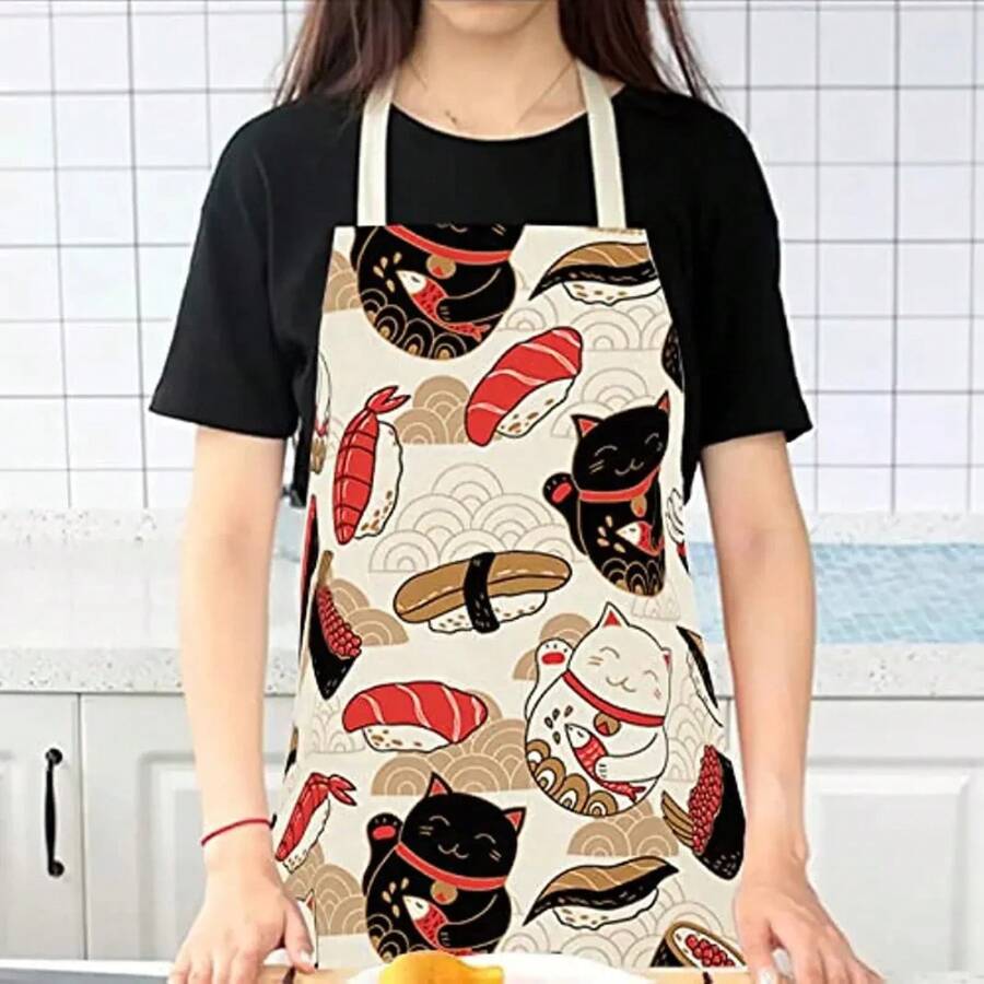 مريلة مطبخ بتصميم قطط ملونة وج - مراجعة Home Cooking For Cats وسعره